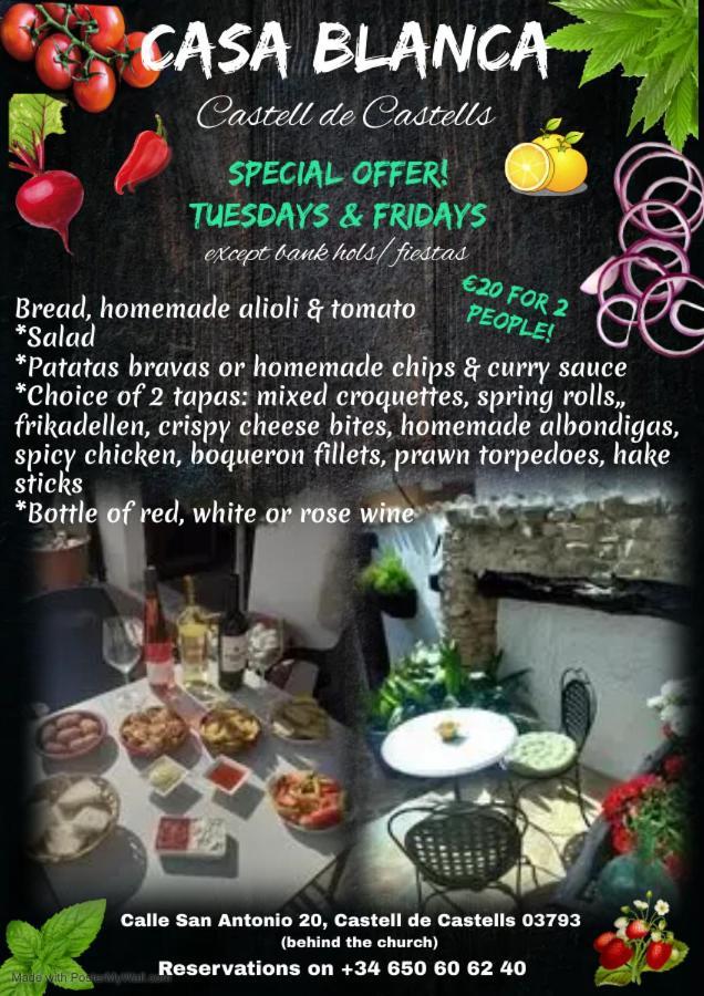 Casa Blanca Bed & Breakfast Castell De Castells ภายนอก รูปภาพ